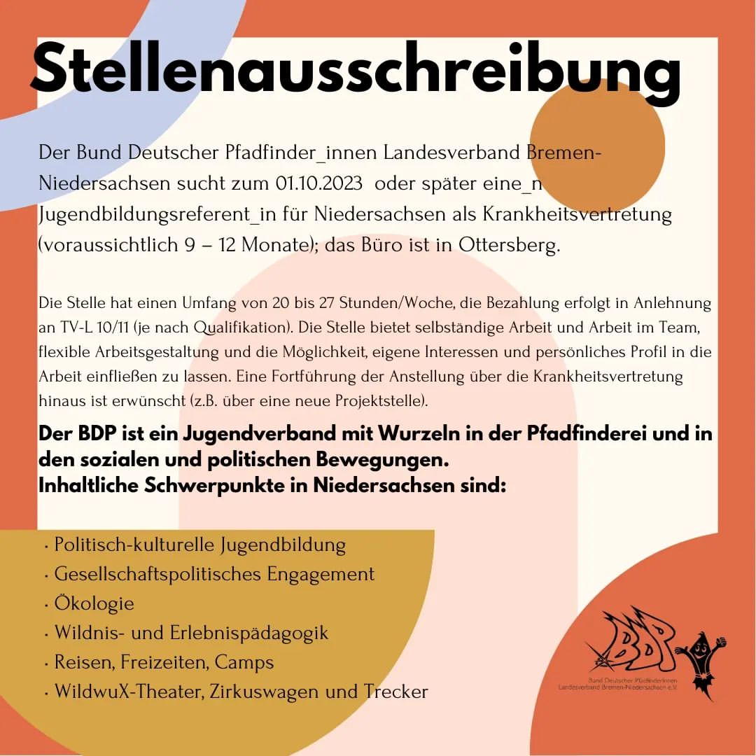 Stellenausschreiung: BDP Nds.